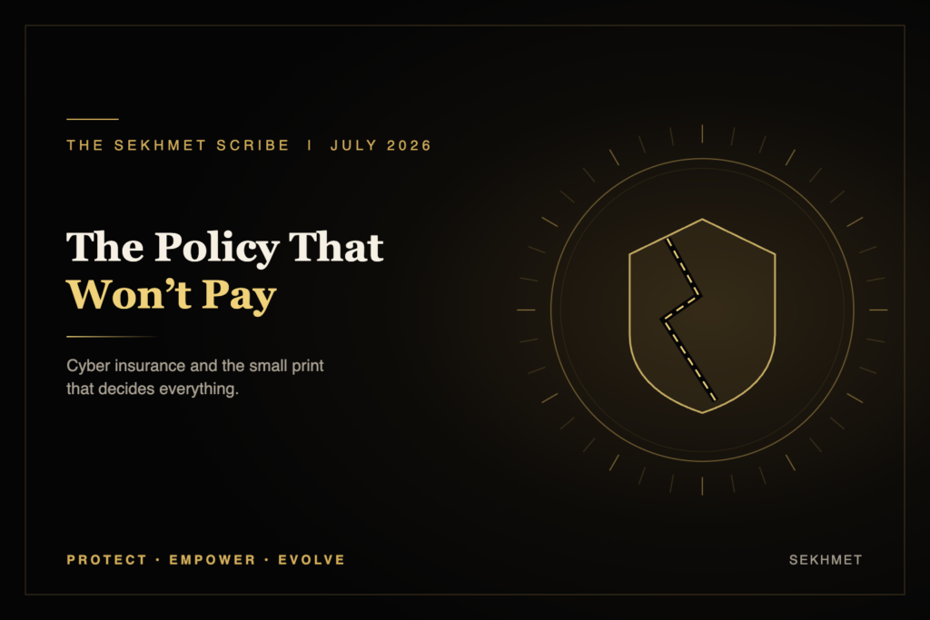 The Sekhmet Scribe, July 2026: The Policy That Won't Pay