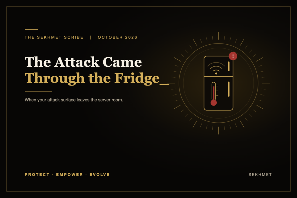 The Sekhmet Scribe, October 2026: The Attack Came Through the Fridge